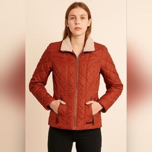 G.H. Bass & Co. Quilted Puffer Jacket in Rich terracotta color